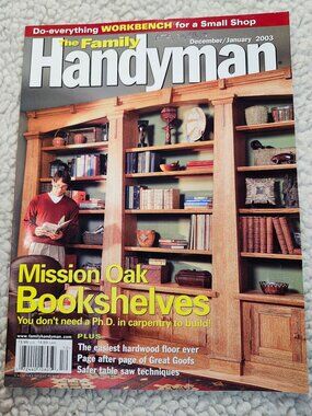 The Family Handyman Magazine Dec/Jan 2003 Mission Oak Bookshelves Vintage
